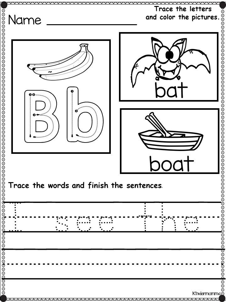 Free Kindergarten Writing Printable and Worsheet - kindermomma.com