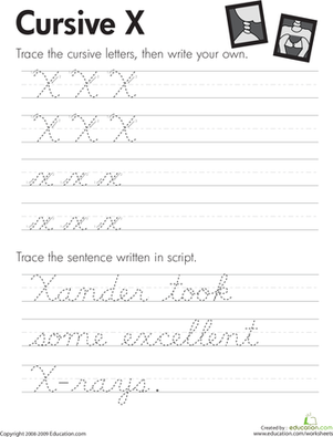 Cursive X | Worksheet 