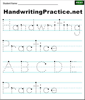 Print Handwriting Worksheets - HandwritingPractice.net