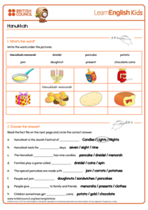 Hanukkah Worksheet for 1st - 4th Grade | Lesson Planet