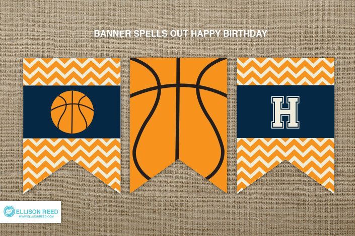happy birthday banner basketball printable