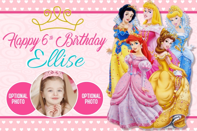 happy birthday banner printable disney princess