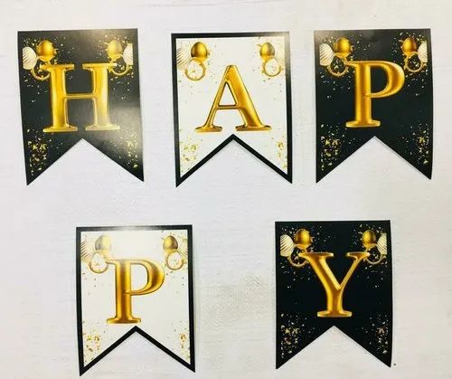 happy birthday banner printable gold