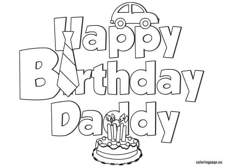 happy birthday daddy cards printable to color