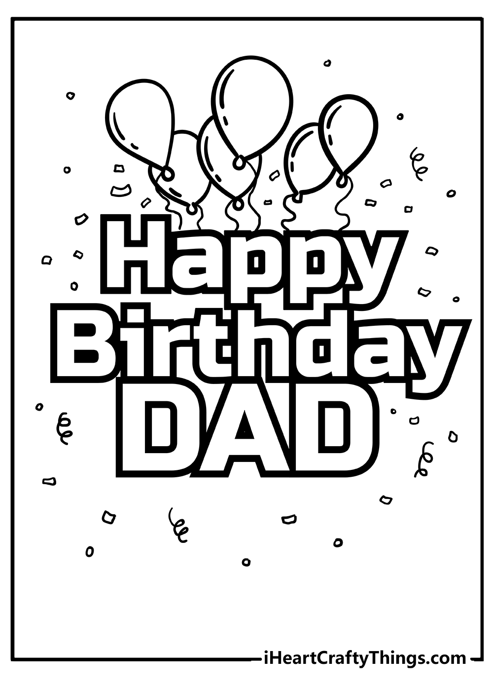 happy birthday daddy cards printable to color