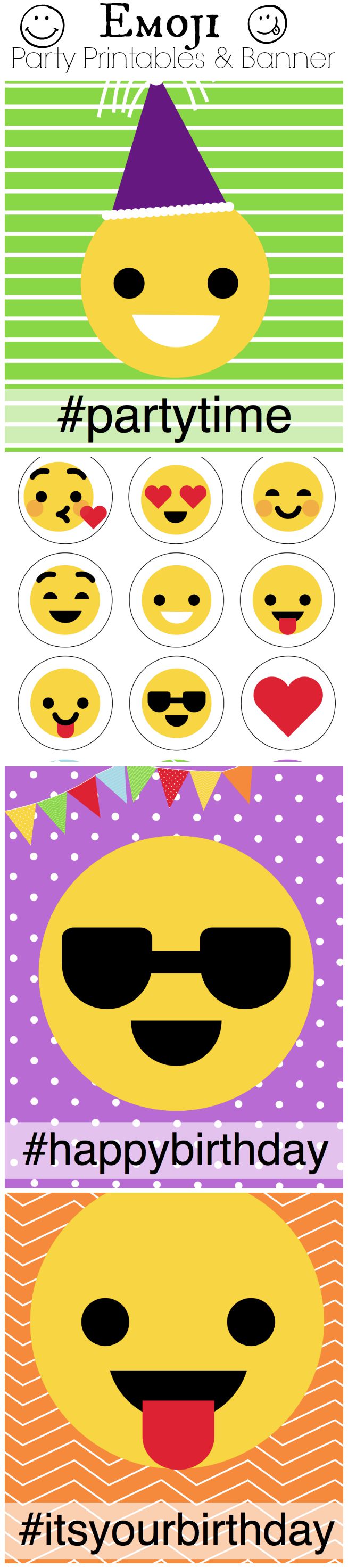 happy birthday emoji printable
