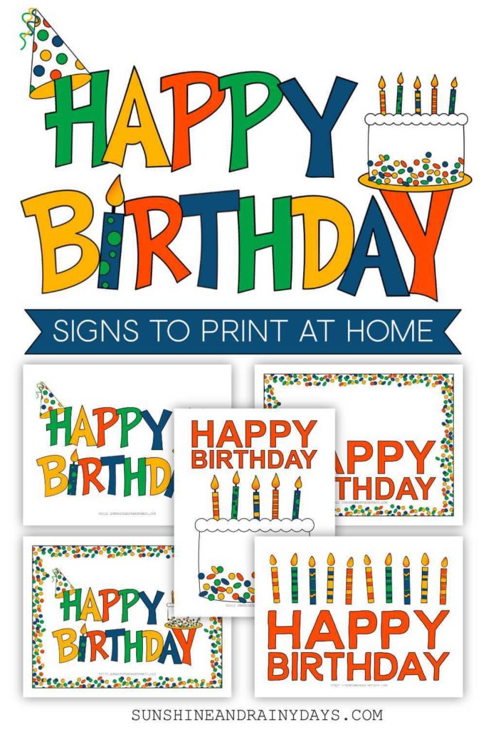happy birthday printable sign 8x10