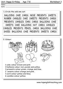 happy birthday worksheet