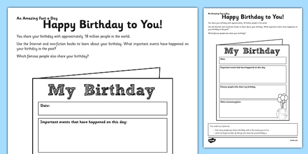 Happy Birthday to You Worksheet / Worksheet (teacher made)