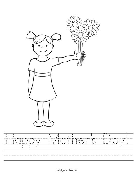Happy Mothers Day Worksheet - Twisty Noodle