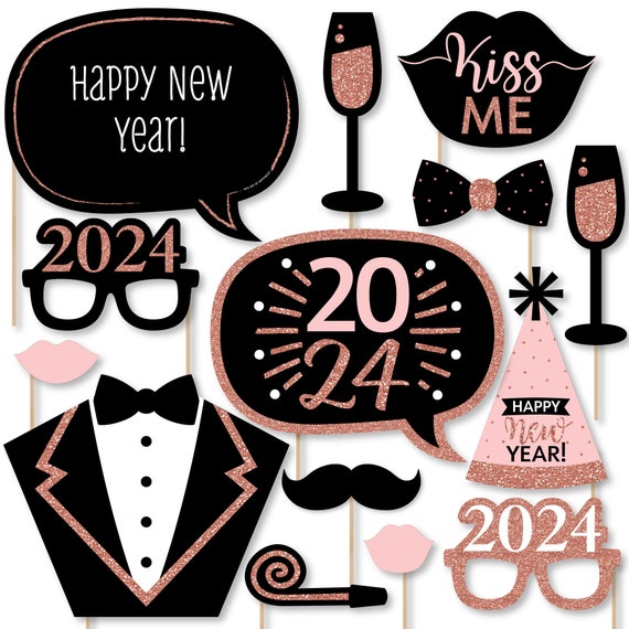 happy new year photo booth props printable