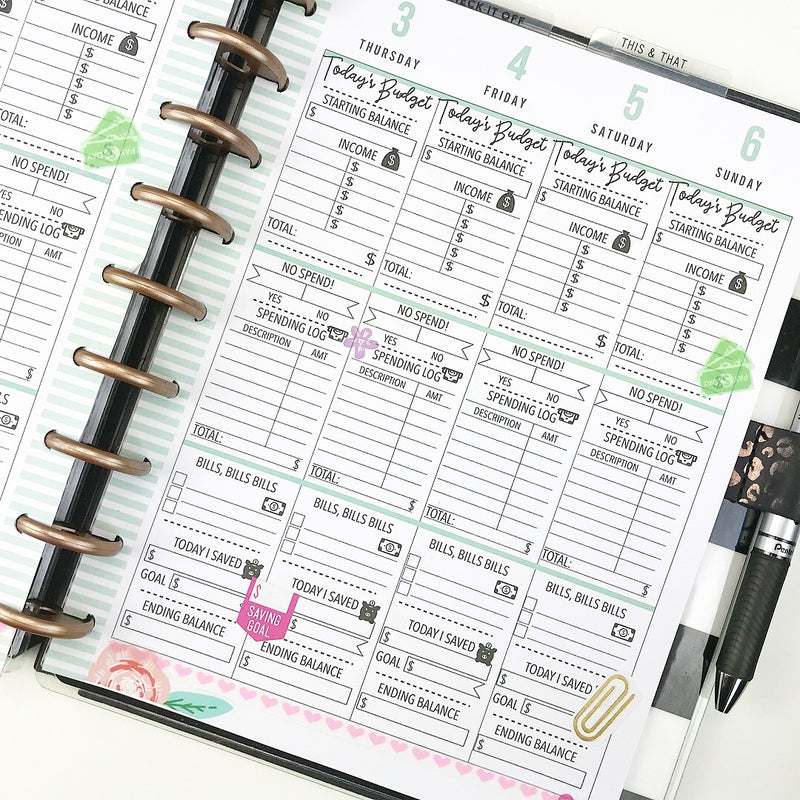 happy planner budget printable free