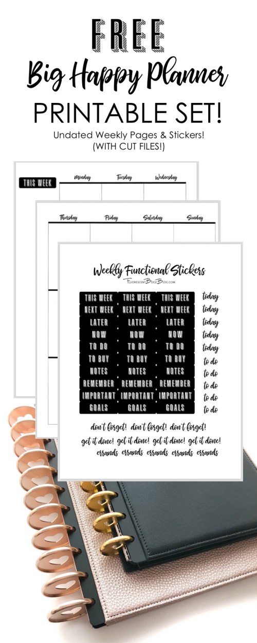 Printable Planner Stickers Weekly Kit, MINI HAPPY PLANNER Grafik ...