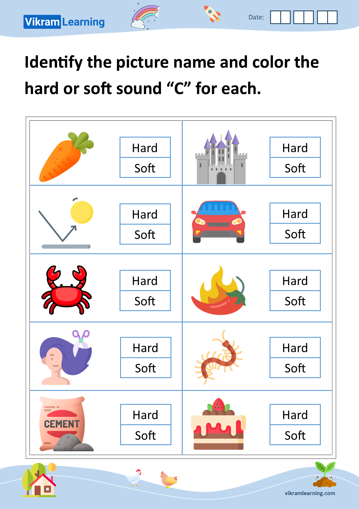hard c and soft c worksheet