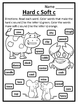 hard c and soft c worksheet