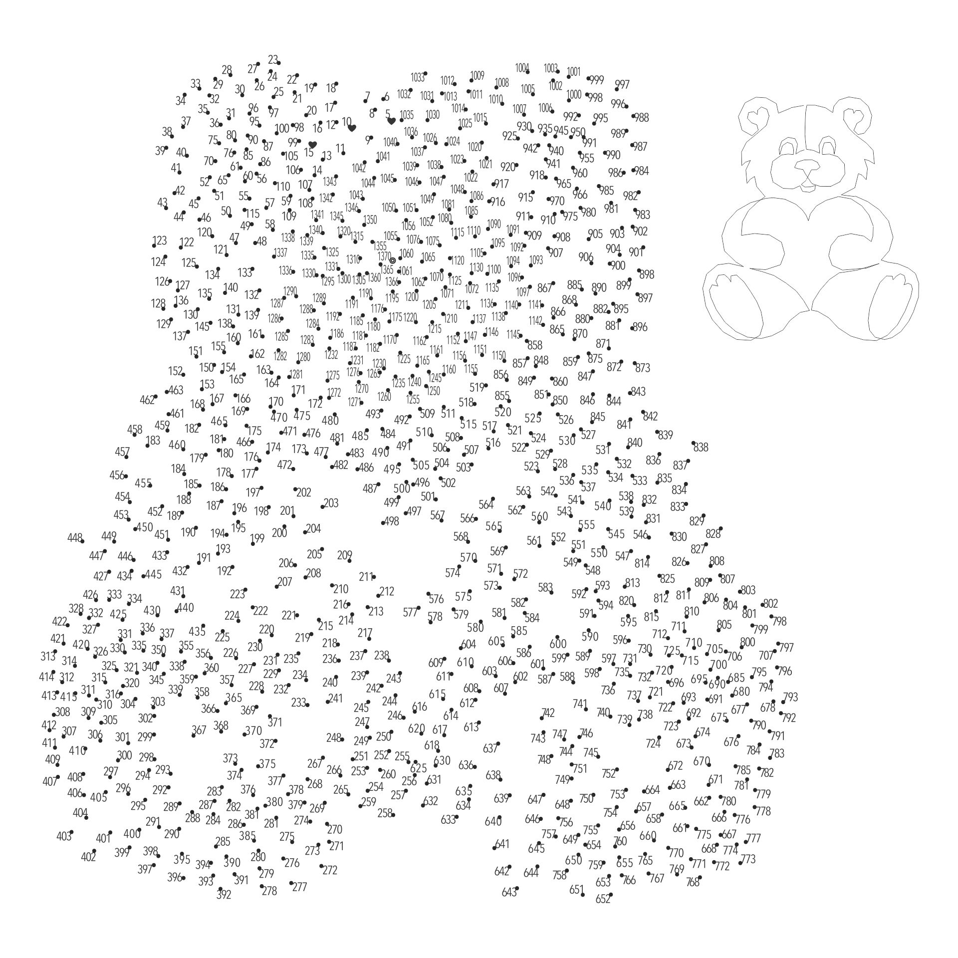 hard connect the dots to 1000 printable pages