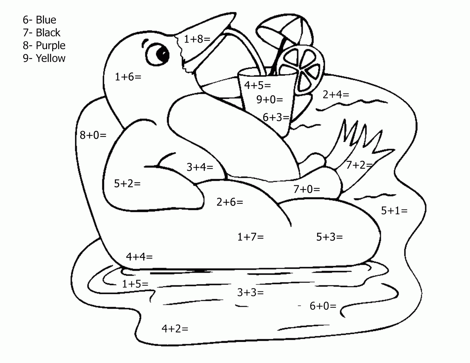 Addition Worksheet Coloring