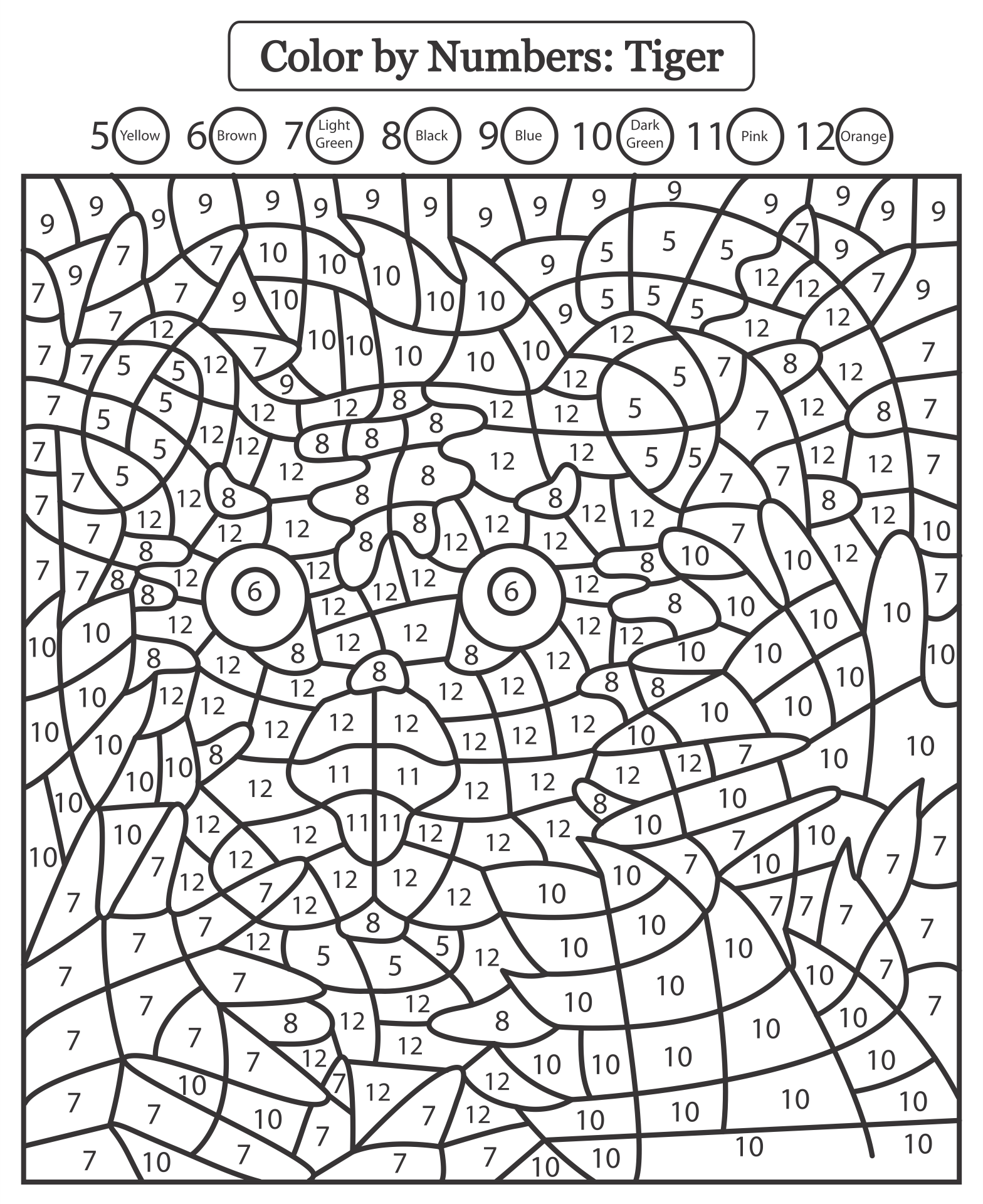 Number Coloring Pages Hard 2025 