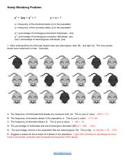 HardyWeinbergProblemSetKEY-1 1.pdf - Hardy Weinberg Problem​ p​2 ...