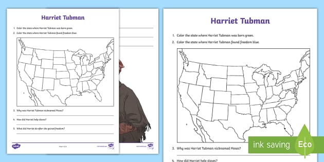 harriet tubman printable worksheet