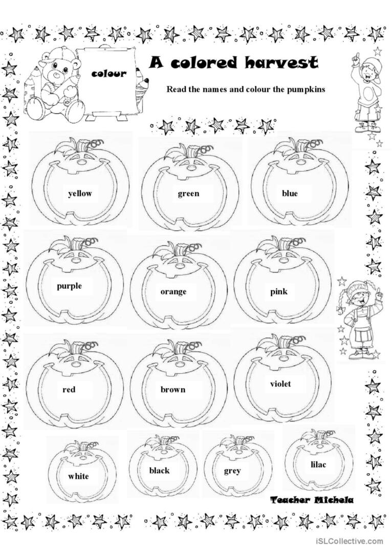 A colored harvest: English ESL worksheets pdf &  doc