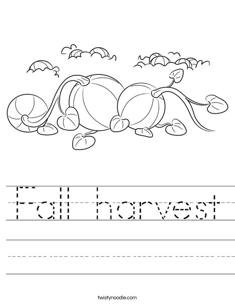 Fall harvest Worksheet - Twisty Noodle
