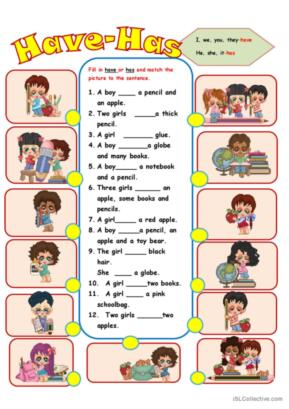 have and has worksheet
