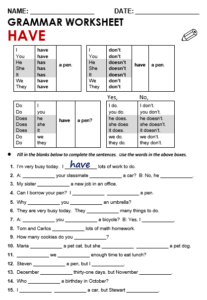 Have (Possession) - All Things Grammar