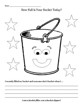 have you filled a bucket today worksheet