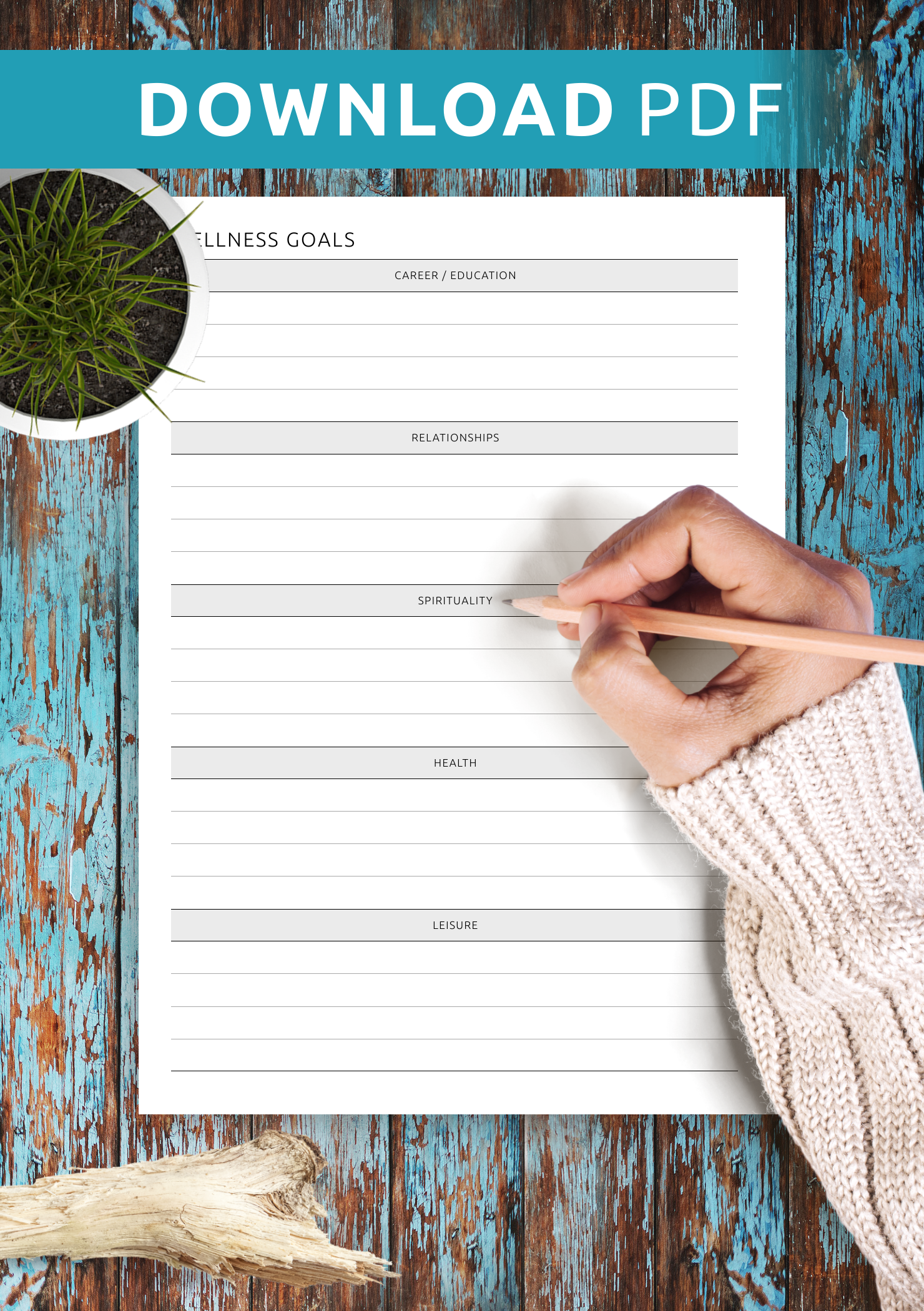 health and wellness goal worksheet