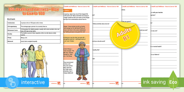 ESL Health and Wellness (teacher made) - Twinkl