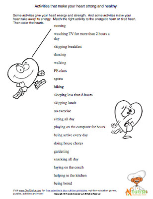 Heart Health Worksheet for Kids -Being Active | Some activit… | Flickr