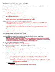 health worksheet answers