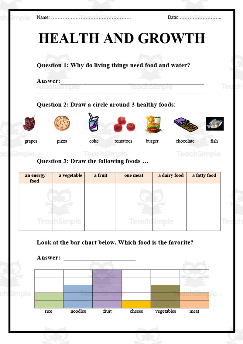 health worksheet answers