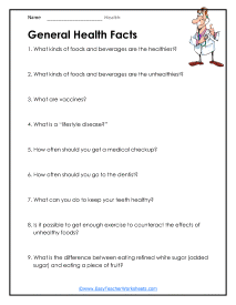health worksheet answers