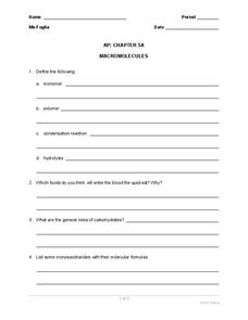 health worksheet for high school