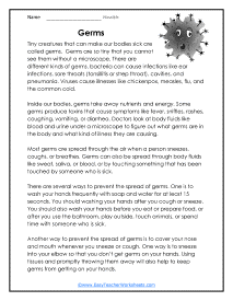 health worksheet for high school