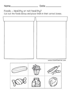 health worksheet for kindergarten