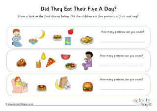 healthy eating for kids worksheet