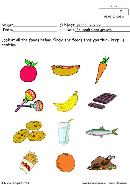 healthy eating for kids worksheet