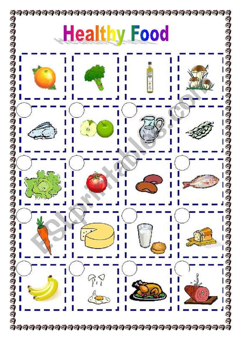 healthy eating worksheet