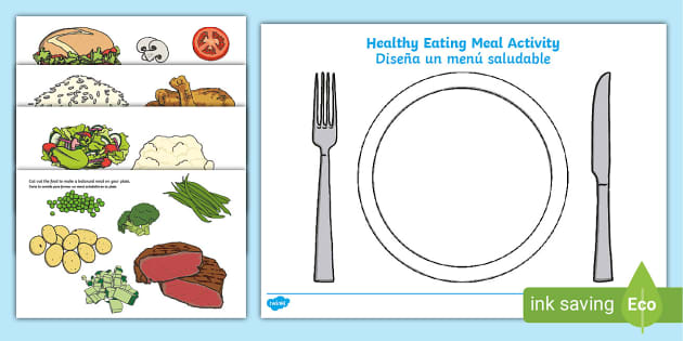 Healthy Eating Meal Worksheet / Worksheet English/Spanish