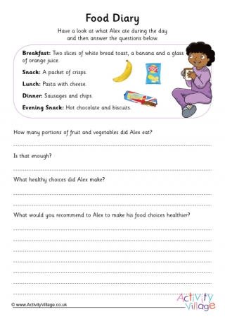Healthy Eating Worksheets