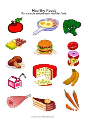 healthy food worksheet