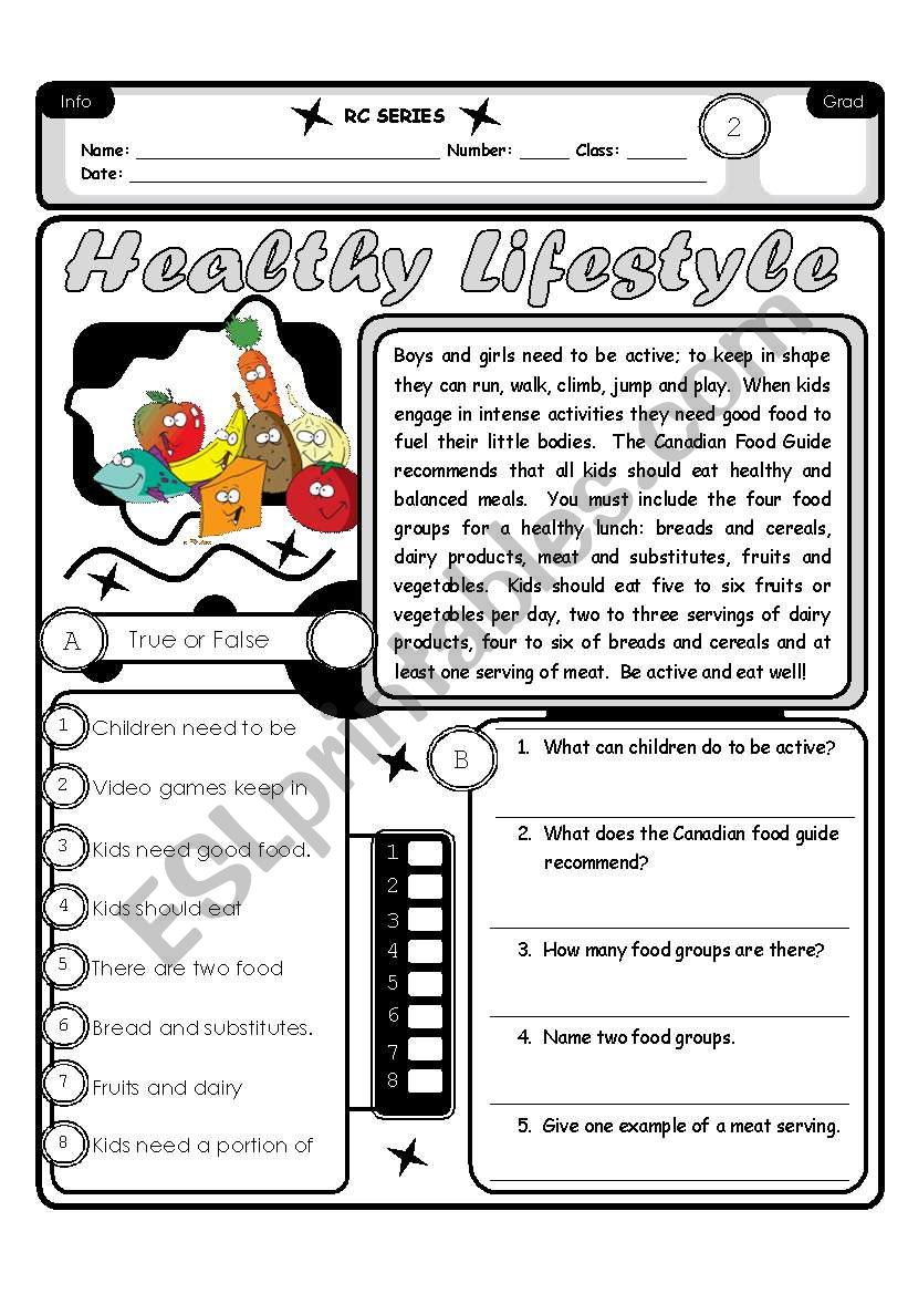 RC Series Level 2_01 Healthy Lifestyle 3 Pages 6 exercises (Fully ...