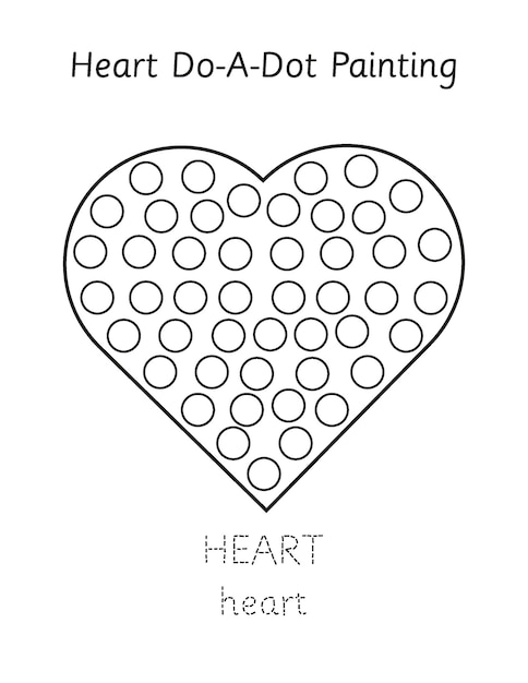 Premium Vector | Shape worksheet for kids Heart do a dot activity ...