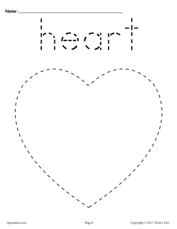 heart worksheet for preschool