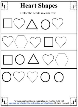 heart worksheet for preschool