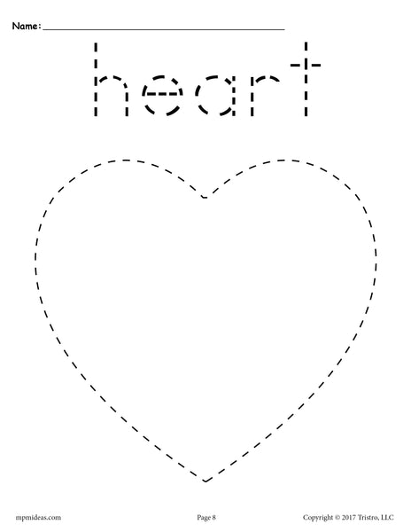 Heart Tracing Worksheet - Printable Tracing Shapes Worksheets ...