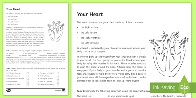 Your Heart Worksheet / Worksheet (teacher made) - Twinkl
